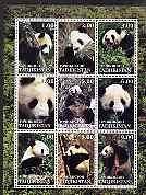Tadjikistan 2001 Pandas perf sheetlet containing 9 values unmounted mint