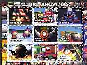 Turkmenistan 2001 South Park - Merry Christmas perf sheetlet containing 9 values unmounted mint