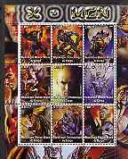 Congo 2002 X-Men perf sheet containing set of 9 values unmounted mint