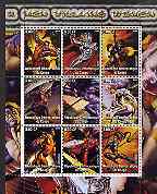 Congo 2002 X-Men, Villains, Women perf sheet containing set of 9 values unmounted mint