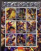 Congo 2002 X-Men, Revengers perf sheet containing set of 9 values unmounted mint