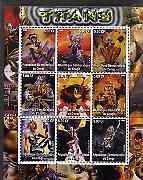 Congo 2002 X-Men - Titans #1 perf sheet containing set of 9 values unmounted mint