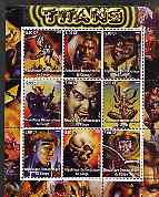 Congo 2002 X-Men - Titans #2 perf sheet containing set of 9 values unmounted mint