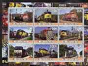 Myanmar 2001 Locomotives #2 perf sheetlet containing set of 9 values (horiz format) unmounted mint