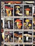 Myanmar 2001 Fungi perf sheetlet containing set of 9 values each with Rotary logo unmounted mint