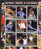 Tadjikistan 2001 Elton John & Eminem perf sheetlet containing 9 values unmounted mint