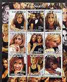 Kyrgyzstan 2001 All Saints (Femail Pop Group) perf sheetlet containing 9 values unmounted mint