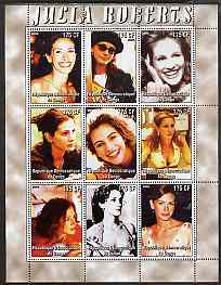 Congo 2005 Julia Roberts perf sheetlet containing 9 values unmounted mint
