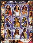 Congo 2005 Beyonce Knowles perf sheetlet containing 9 values unmounted mint