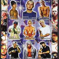 Congo 2005 Eminem perf sheetlet containing 9 values unmounted mint
