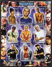 Congo 2005 Eminem perf sheetlet containing 9 values unmounted mint