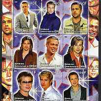 Congo 2005 Brad Pitt perf sheetlet containing 9 values unmounted mint