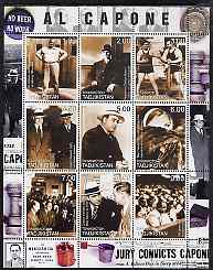 Tadjikistan 2000 Al Capone perf sheetlet containing 9 values unmounted mint