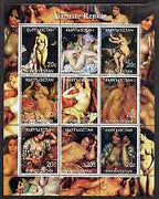 Kyrgyzstan 2000 Auguste Renoir (Paintings of Nudes) perf sheetlet containing 9 values unmounted mint