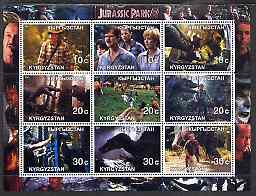 Kyrgyzstan 2001 Jurassic Park perf sheetlet containing 9 values unmounted mint