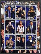 Tadjikistan 2001 53rd Annual Emmy Awards perf sheetlet containing 9 values (showing Streisand, etc) unmounted mint