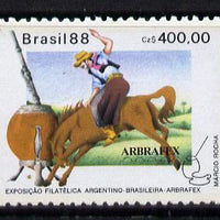 Brazil 1988 Abrafex Stamp Exhibition (Rodeo Rider) unmounted mint SG 2333