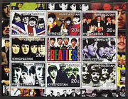 Kyrgyzstan 2001 The Beatles #1 perf sheetlet containing set of 9 values unmounted mint