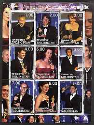 Tadjikistan 2001 The 73rd Academy Awards perf sheetlet #1 containing 9 values unmounted mint