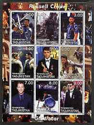 Tadjikistan 2001 Russell Crowe perf sheetlet containing 9 values unmounted mint
