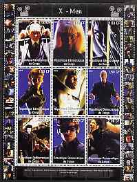 Congo 2001 X-Men perf sheetlet containing 9 values unmounted mint