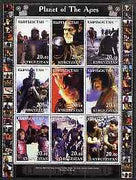 Kyrgyzstan 2001 Planet of the Apes perf sheetlet containing 9 values unmounted mint