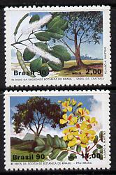 Brazil 1990 Botanical Society (Flowering Trees) unmounted mint set of 2, SG 2401-02, Mi 2340-41*