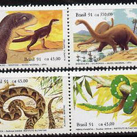Brazil 1991 Butantan Institute & National Museum set of 4 (2 se-tenant pairs) unmounted mint SG 2481-84