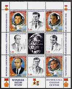 South Ossetia Republic 1999 History of USSR Space Discoveries #06 perf sheetlet containing 8 values plus label unmounted mint