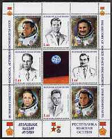 South Ossetia Republic 1999 History of USSR Space Discoveries #09 perf sheetlet containing 8 values plus label unmounted mint