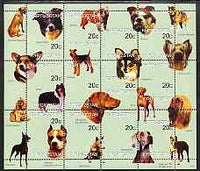 Kyrgyzstan 1999 Dogs of the World perf sheetlet containing 12 values unmounted mint