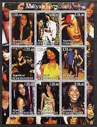Turkmenistan 2001 Aaliyah perf sheetlet containing 9 values unmounted mint