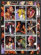 Turkmenistan 2001 Famous Pop Stars perf sheetlet containing 9 values unmounted mint (Shaggy, Janet Jackson, Will Smith etc)