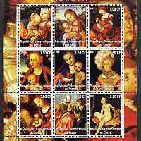 Congo 2001 Religious Paintings by Cranach perf sheetlet containing 9 values unmounted mint