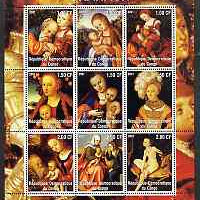 Congo 2001 Religious Paintings by Cranach perf sheetlet containing 9 values unmounted mint