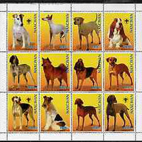 Azerbaijan 1998 Dogs perf sheetlet containing 12 values, four with Scout Logo, unmounted mint