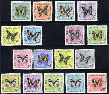 Guinea - Conakry 1963 Butterflies set of 17 unmounted mint, SG 383-99