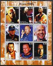 Tadjikistan 2000 Bruce Willis perf sheetlet containing 9 values unmounted mint