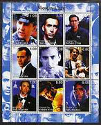 Tadjikistan 2000 Nicolas Cage perf sheetlet containing 9 values unmounted mint