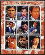 Turkmenistan 2000 Harrison Ford perf sheetlet containing 9 values unmounted mint