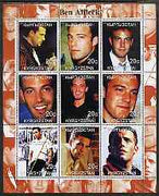 Kyrgyzstan 2000 Ben Affleck perf sheetlet containing 9 values unmounted mint