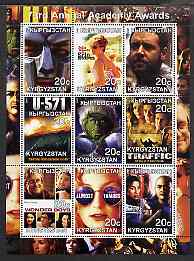 Kyrgyzstan 2001 The 73rd Academy Awards perf sheetlet #2 containing 9 values unmounted mint