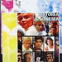 Angola 2002 History of the Cinema #02 large imperf sheetlet containing set of 6 values (Robert Redford, Al Pacino, John Travolta, Jack Nicholson, Robert De Niro & Clint Eastwood), the set of 5 progressive proofs comprising the 4 i……Details Below