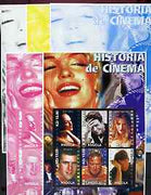 Angola 2002 History of the Cinema #01 large perf sheetlet containing set of 6 values (Meryl Streep, Tom Cruise, Michelle Pfeiffer, Mel Gibson, Michael Douglas & Harrison Ford), the set of 5 progressive proofs comprising the 4 indi……Details Below