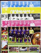 Somalia 2002 Football World Cup (Poland v Korea) large sheetlet containing 3 values, the set of 5 progressive proofs comprising the 4 individual colours plus all 4-colour composite (as issued) all unmounted mint