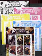 Benin 2002 Pandas imperf sheetlet containing set of 6 values each with Scout Logo, the set of 5 progressive proofs comprising the 4 individual colours plus all 4-colour composite (as issued) all unmounted mint
