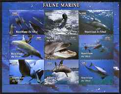 Chad 2004 Marine Animals perf sheetlet containing 9 values unmounted mint