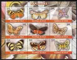 Chad 2004 Butterflies perf sheetlet containing 9 values unmounted mint