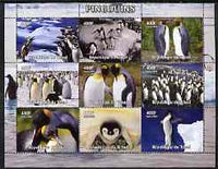 Chad 2004 Penguins perf sheetlet containing 9 values unmounted mint