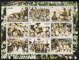 Congo 2002 Baden Powell perf sheetlet containing 9 values each with Scout Logo unmounted mint